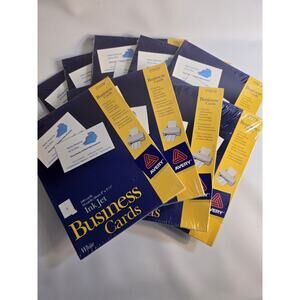 Lot Of 900 Avery Ink Jet Business Cards Sheets 27870 White